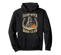 Salem Witch Book Club Halloween Gatto Nero Strega Spettrale Donne Felpa con Cappuccio
