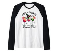 Salem Witch Cocktail Club Halloween Drink Party Design Maglia con Maniche Raglan