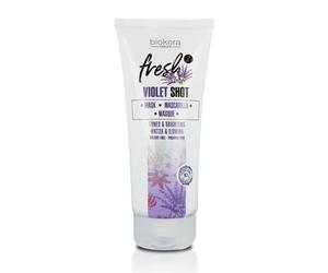 SALERM - Maschera Tonificante - Biokera Fresh Violet Shot Mask - 200 ml - per Capelli Biondi, Grigi, Con Meches o Decolorati - Previene l'Invecchiamento e l'Ossidazione - Colora e Illumina