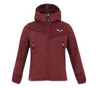 Salewa Agner Melange - felpa in pile con cappuccio - bambino 164 Dark Red/White junior Durastretch,Pfc-Free,Bluesign,Polarlite