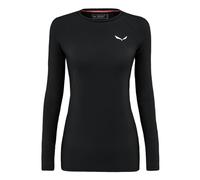 Maglietta da donna Salewa Cristallo Warm Amr W L/S Tee. Taglia: M / Colore: nero/bianco