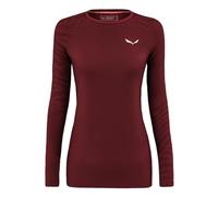 Maglietta da donna Salewa Cristallo Warm Amr W L/S Tee. Taglia: L / Colore: rosso/bianco