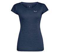 SALEWA Donna PUEZ Melange Dry W S/S Tee T-Shirt, Navy Blazer Melange, 40/34