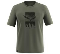 T-shirt Salewa Eagle 3cime manica corta verde cromo - L