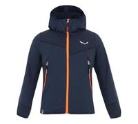 Salewa Agner Melange - felpa in pile con cappuccio - bambino 152 Dark Blue/Orange junior Durastretch,Pfc-Free,Bluesign,Polarlite