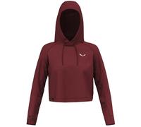 Salewa Lavaredo Hemp W Crop Hoody - felpa con cappuccio - donna I42 D36 Dark Red/White woman Cotone Organico/Biologico,Canapa,Salewa Committed