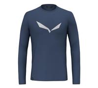 Salewa Logo Solido, Dry Long Sleeve Tee da Uomo, Blu, L