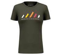 SALEWA Maglietta Pure Stripes Dry, Dark Olive, EU 38