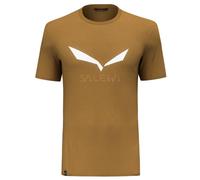 T-shirt Salewa Solid logo Dri-Rel manica corta marrone scuro - XXL