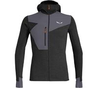 Salewa - Pile caldo e leggero - Puez 2 Dry M L/S Hood Fz Tee Black Out Melange per Uomo in Cotone - Taglia L - Grigio