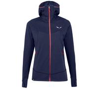 Felpa trekking donna Salewa Puez Hybrid PL FZ Hoody navy blazer melange/fluo coral (40/34)