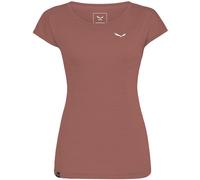 Salewa T-shirt Puez Melange Dry manica corta donna marrone rosato 38