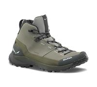 Salewa Puez Mid Powertex - Stivali da trekking e trekking da uomo, in pelle, impermeabili, Ombra/Oliva Scuro, 48.5 EU