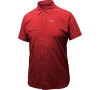 Salewa, Puez Mini Check Dry M S/S Srt, Camicia, Uomo, Rosso , 48/M