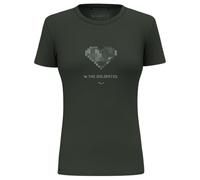 Salewa Pure Heart Dry W Maglietta, Verde Oliva Scuro, XS Donna