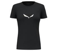 Salewa T-shirt Solidlogo Dri-Release da donna manica corta nero logo bianco 40