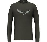 Salewa Solidlogo Dry Long Sleeve Tee Men, Dark Olive, M