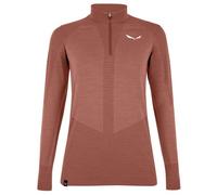 Salewa - Women's Zebru Medium Warm AMR Half Zip Tee - Intimo lana merinos 34 rosso