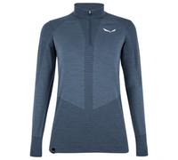 Salewa - Women's Zebru Medium Warm AMR Half Zip Tee - Intimo lana merinos 40 blu