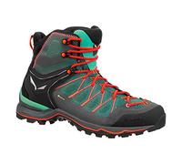 SALEWA Ws Mtn Trainer Lite Mid Gtx, Scarponi da trekking e da escursionismo Donna, Blu (Feld Green/Fluo Coral), 38 EU