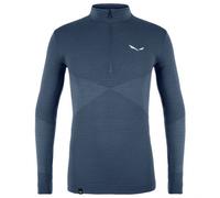 Salewa - Zebru Med Warm AMR Half Zip Tee - Intimo lana merinos M blu
