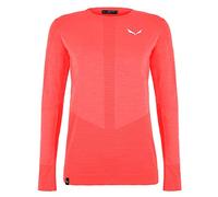 SALEWA ZEBRU Med Warm Amr W L/S Tee. Base Layer Top Donna Fluo Coral L