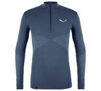 Salewa - Zebru Med Warm AMR Half Zip Tee - Intimo lana merinos M blu