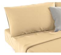SalGiu Completo Set Lenzuola 100% Cotone Tinta Unita (1 Piazza e Mezza, Beige)