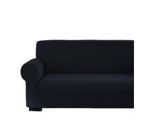 SalGiu Copridivano Elasticizzato Copripoltrona Adattabile Universale Tinta Unita (4 Posti, Nero)