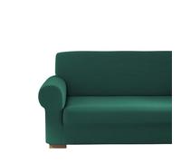 SalGiu Copridivano Millerighe Elasticizzato Copripoltrona Tinta Unita Adattabile Universale (Petrolio, 3 Posti)