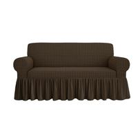 SalGiu Copridivano Volant Gonna Elasticizzato Copripoltrona Adattabile Universale Voilà (2 Posti, Marrone)