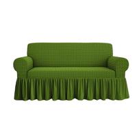 SalGiu Copridivano Volant Gonna Elasticizzato Copripoltrona Adattabile Universale Voilà (2 Posti, Verde)