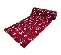 SalGiu Tappeto Cucina al Metro Fantasia Cuori Passatoia Antiscivolo Lavabile Gommato Pvc (1 Metro, Bordeaux)