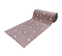 SalGiu Tappeto Cucina al Metro Fantasia Cuori Passatoia Antiscivolo Lavabile Gommato Pvc (2,5 Metri, Cipria)