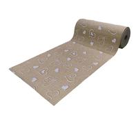 SalGiu Tappeto Cucina al Metro Fantasia Cuori Passatoia Antiscivolo Lavabile Gommato Pvc (3,5 Metri, Beige)
