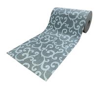 SalGiu Tappeto Cucina al Metro Fantasia Ghirigori Passatoia Antiscivolo Lavabile Gommato Pvc (3,5 Metri, Grigio)