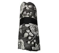 SalGiu Telo Arredo Copritutto Fantasia Floreale Rose e Farfalle Gran Foulard Multiuso in Cotone Matrimoniale 240x260 cm (Nero)