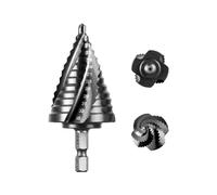 SALI Punta per trapano a gradini Hss [Φ5-35 mm, 13 livelli] Quattro scanalature elicoidali, punte coniche affilate per metallo, acciaio inossidabile, plastica, legno (rivestimento TiAlN)