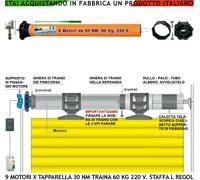 SALI SCENDI SERRANDA AUTOMATICA 60 KG NOVE MOTORI 220 V 30 NM STAFFA L REGOLABIL