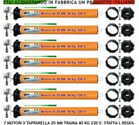 SALI SCENDI TAPPARELLA SERRANDA SETTE MOTORI TUBOLARI 220 V 20 NM 40 KG STAFFA L