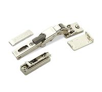 Salice 2 x cerniere universali per porte in vetro o a specchio 110° incl. | piastra di montaggio lineare altezza 6 mm con viti Euro, regolazione eccentrica