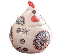 Saliera con Coperchio Portasale in Ceramica a forma di Pollo con Coperchio e Cucchiaio per Bancone Caffè Zucchero Spezie e Caramelle