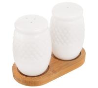 Set spezie Menage Porcellana con vassoio in legno di bambù Sweet Home Collection per olio e aceto, sale pepe
