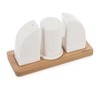 Saliera e pepiera in porcellana con supporto WHITELINE, 4 pezzi.