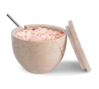 Saliera in marmo con coperchio e cucchiaio da 133,2 g, contenitore per condimenti Verona da appoggio, ideale per sale di pietra, zuccheriera e spezie