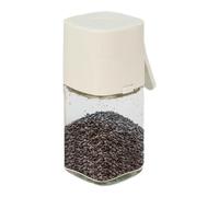 Saliera in , trasparente, ricaricabile, con coperchio, per uso in cucina, dispenser quantitativo per sale, barattolo di , elegante contenitore per condimenti per cumino in polvere e sesamo