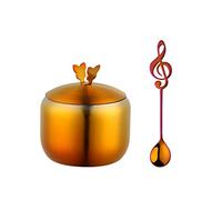 saliera, Pentola for condire con coperchio e cucchiaio, in acciaio inox for sale, pepe, peperoncino, salse, zucchero(Rainbow 2)