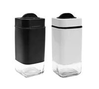 Saliera, Saliera Da Tavola Set Di 2 Bottiglie, Saliera E Pepiera Beccuccio Regolabile, Bianco E Nero, 10 X 4,6 Cm