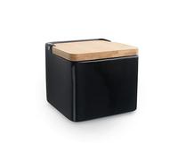 Saliera - saliera quadrata 11 x 11 cm di colore nero, design elegante e moderno, ideale per accessori da tavolo e uso quotidiano.