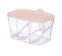 saliera, Scatola for condimenti 3 scatole for con coperchio e cucchiaio, scatola for conservare zucchero sale alla vaniglia, scaffale for riporre gli ingredienti - Rosa